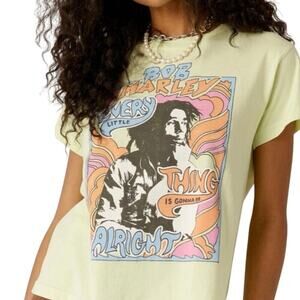 DAYDREAMER Bob Marley Don't Worry Girlfriend Graphic Girlfriend Tee Sz Small